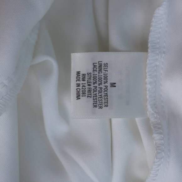 Francesca's Mi Ami Women's White Sleeveless Lace Bodice Jumpsuit Romper Medium - Picture 14 of 15